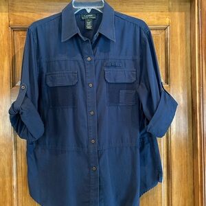 Lauren Ralph Lauren Dark Blue Button-Up Shirt